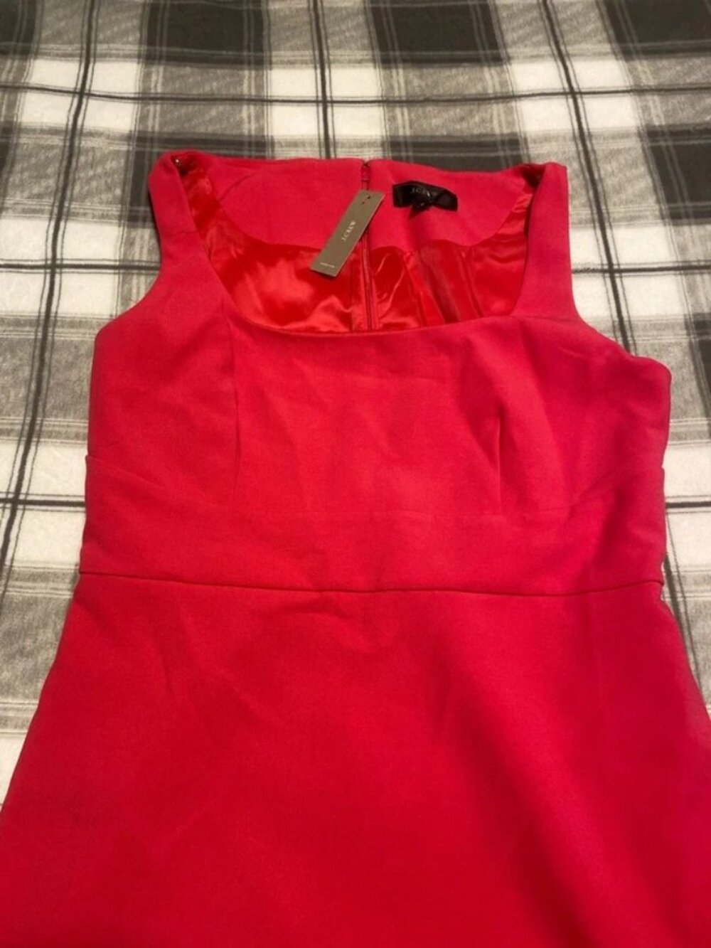 NWT J. Crew Size 8 Hot Pink Fuchsia Sheath Sleeveless Dress in Stretch Crepe NEW - Picture 6 of 8